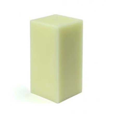 ZEST CANDLE Zest Candle CPZ-139-12 3 x 6 in. Ivory Square Pillar Candle -12pcs-Case - Bulk CPZ-139_12